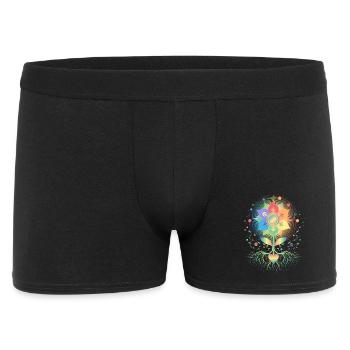 Blume mit Wurzel Symbol für Pride & Zugehörigkeit - Männer Boxer Shorts - Schwarz - Vorne