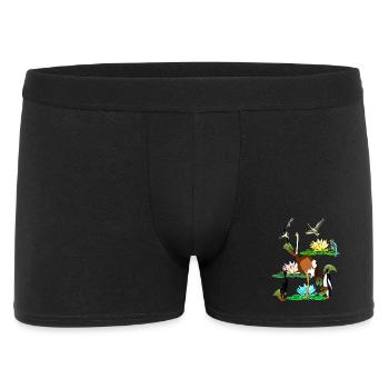 die bunte Welt der Vögel Seerosen Libelle - Männer Boxer Shorts - Schwarz - Vorne