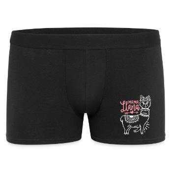 Lama Mama Muttertag - Männer Boxer Shorts - Schwarz - Vorne