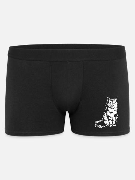 Norwegische Waldkatze "Black Edition" - Männer Boxer Shorts - Schwarz