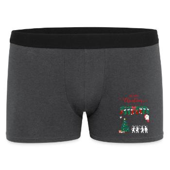 Frohe Weihnachten - Männer Boxer Shorts - Anthrazit - Vorne