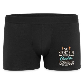 So sieht ein cooler Busfahrer aus Fernfahrer - Männer Boxer Shorts - Schwarz - Vorne