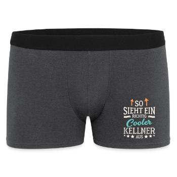 So sieht ein richtig cooler Kellner aus Bedienung - Männer Boxer Shorts - Anthrazit - Vorne