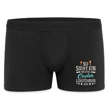 So sieht ein richtig cooler Lokführer aus - Männer Boxer Shorts - Schwarz - Vorne