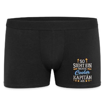 So sieht ein richtig cooler Kapitän aus Seefahrer - Männer Boxer Shorts - Schwarz - Vorne