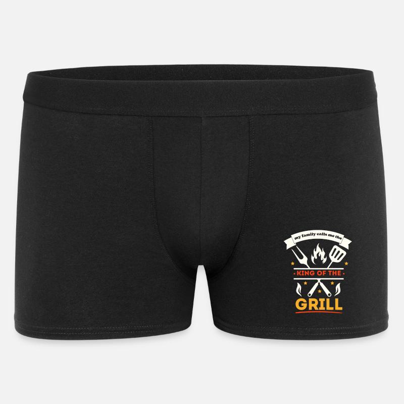 König des Grills - Männer Boxer Shorts - Schwarz