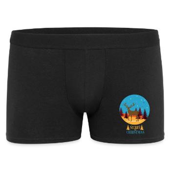Frohe Weihnachten - Männer Boxer Shorts - Schwarz - Vorne