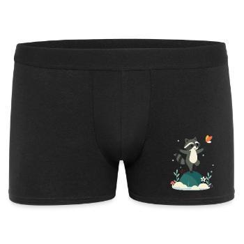 raton laveur dansant ludique avec papillon - Boxer Homme - noir - Devant