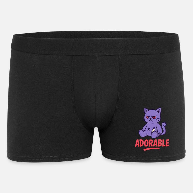Grumpy Kitty - Männer Boxer Shorts - Schwarz