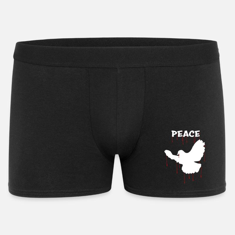 Friedenstaube - Männer Boxer Shorts - Schwarz