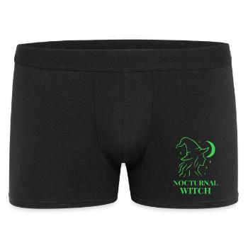 Nocturnal Witch mit Mond und Sternen Grün - Männer Boxer Shorts - Schwarz - Vorne