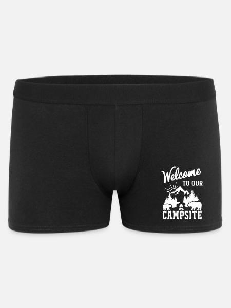 Mountain Nature Campfire Scene - Men's Boxer Shorts - black