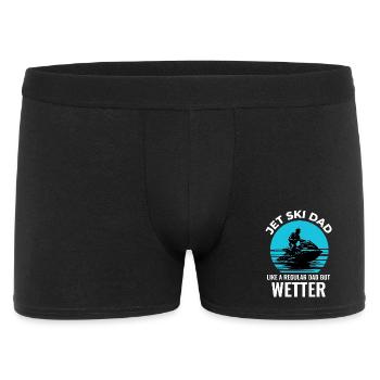 Lustiger Jetski-Vater, Seeleben, Sommer - Männer Boxer Shorts - Schwarz - Vorne