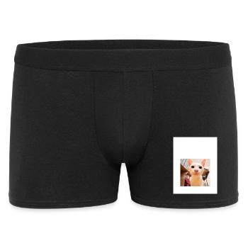Playful Cat Portrait with Sniffing Detail - Men's Boxer Shorts - black - Front