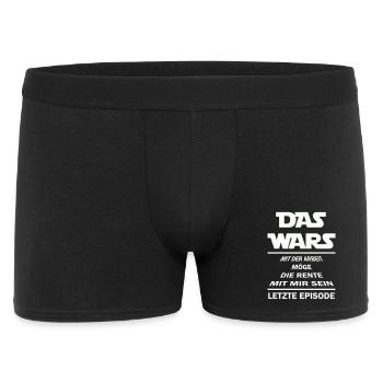 Rente Spruch - Männer Boxer Shorts - Schwarz - Vorne