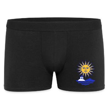 Grèce Soleil : Soleil, Eau, Chapelle - Boxer Homme - noir - Devant