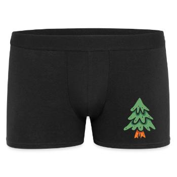 Weihnachtsbaum Cartoon Stil - Männer Boxer Shorts - Schwarz - Vorne