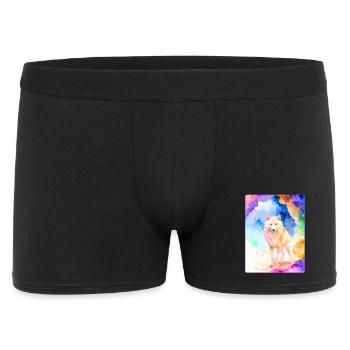 Loup blanc devant une grotte colorée - Boxer Homme - noir - Devant