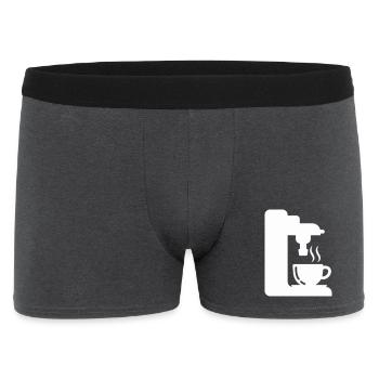 Espresso Machine Outline Coffee Illustration - Men's Boxer Shorts - charcoal grey - Front