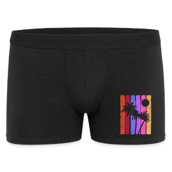 Rayures tropicales coucher de soleil - Boxer Homme - noir - Devant