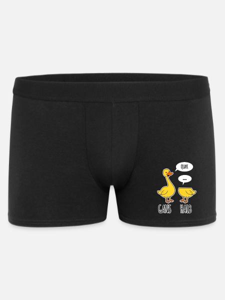 Gans - Halb -Halbe Gans kann nicht sprechen - Männer Boxer Shorts - Schwarz