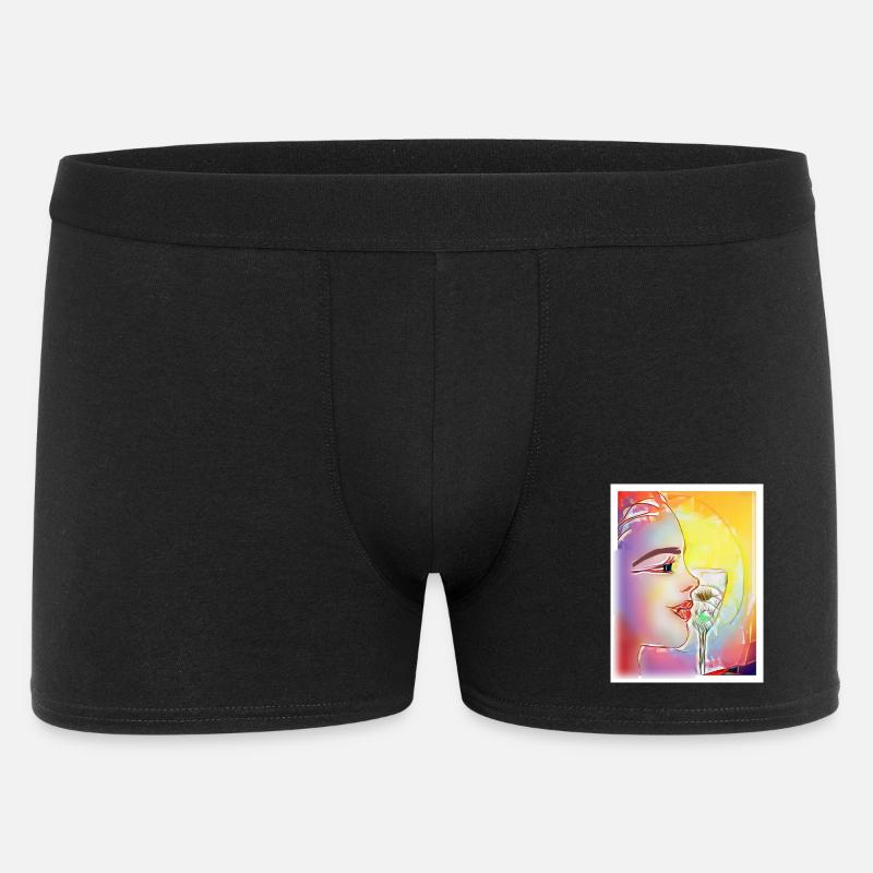 Farbenfrohes Profil-Schlürfen - Männer Boxer Shorts - Schwarz