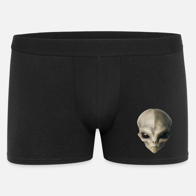 Alien Kopf - Männer Boxer Shorts - Schwarz