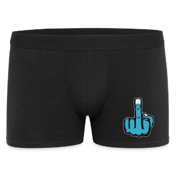 Mittelfinger Stinkefinger Fuck You Design - Männer Boxer Shorts - Schwarz - Vorne