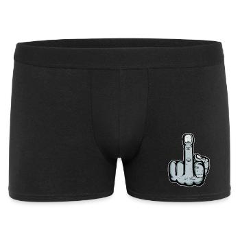 Mittelfinger Stinkefinger Fuck You Design used - Männer Boxer Shorts - Schwarz - Vorne