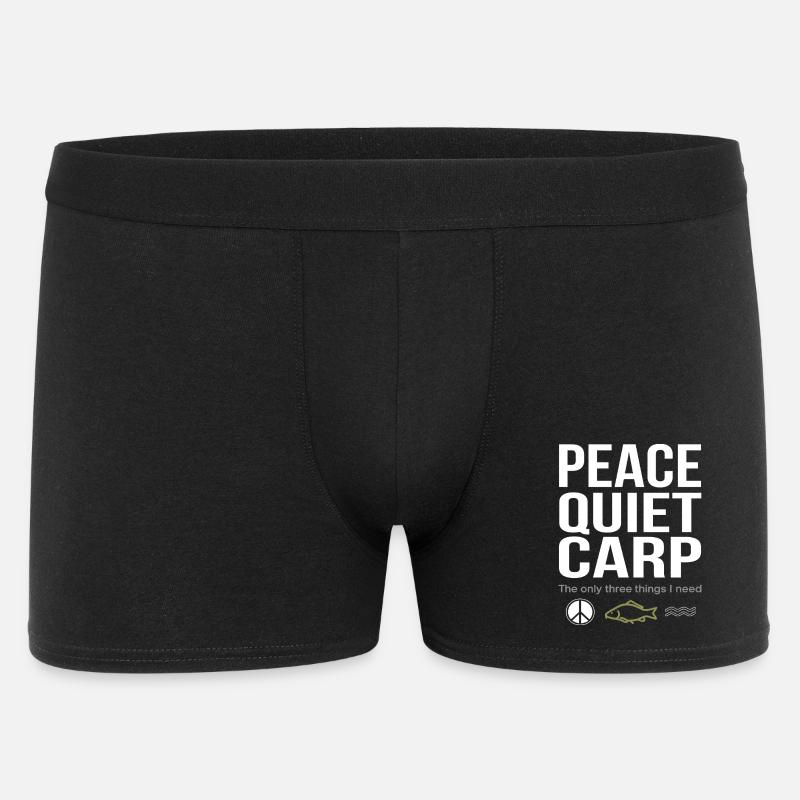 Frieden Ruhe Karpfen Angeln Spaß - Männer Boxer Shorts - Schwarz