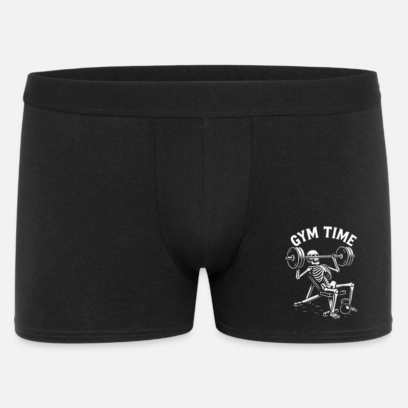 Gym Time Skeleton Lifter - Men's Boxer Shorts - black