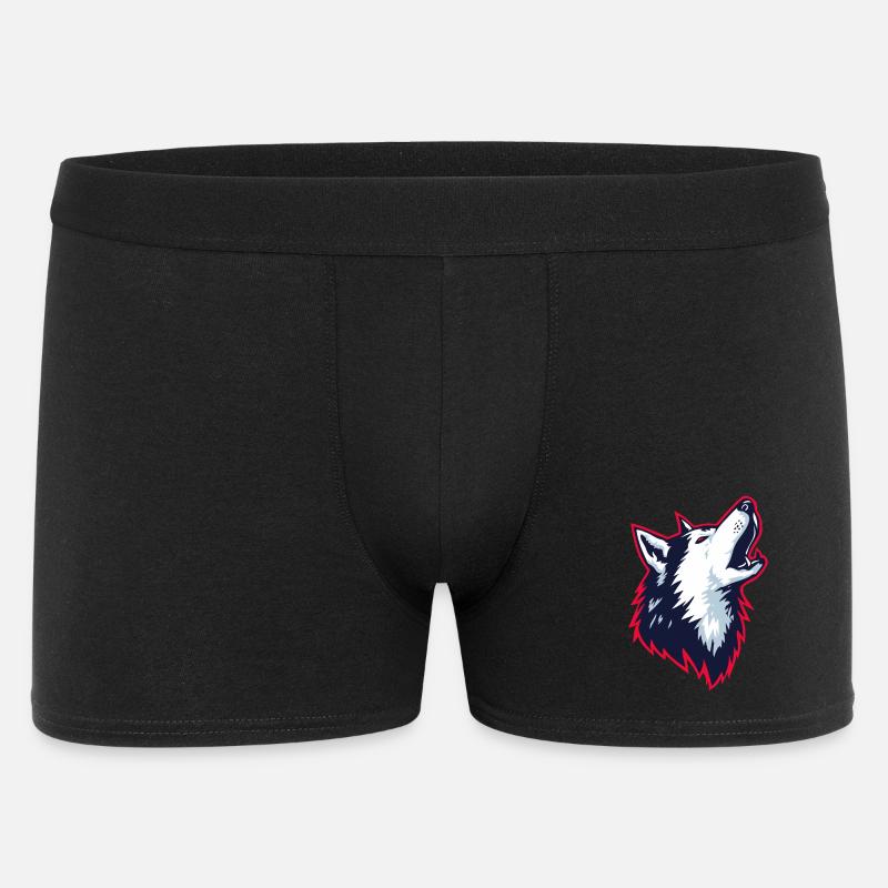Husky hurlant dans un style logo - Boxer Homme - noir