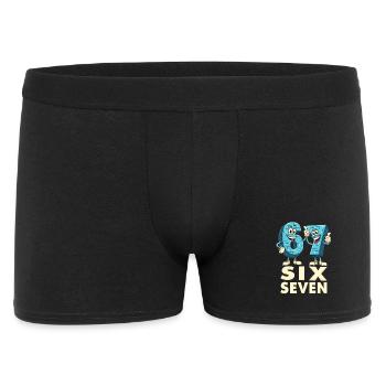 US Flag 67 Memes Six Seven - Männer Boxer Shorts - Schwarz - Vorne