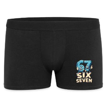 US Flag 67 Memes Six Seven - Männer Boxer Shorts - Schwarz - Vorne