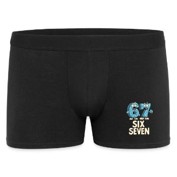 US Flag 67 Memes Six Seven - Männer Boxer Shorts - Schwarz - Vorne