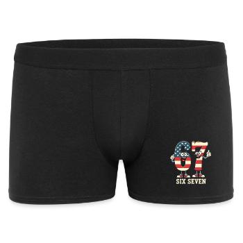 US Flag 67 Memes Six Seven - Männer Boxer Shorts - Schwarz - Vorne
