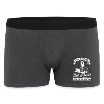 Spit in your hands, work! - Men's Boxer Shorts - charcoal grey - Front