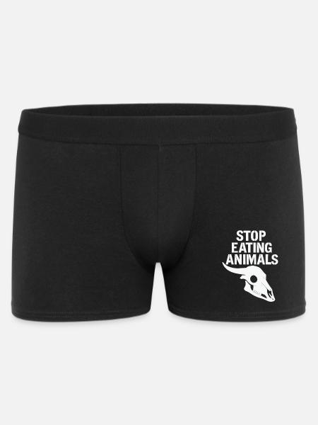 Stop Eating Animals – Protecting Animal Life - Men's Boxer Shorts - black