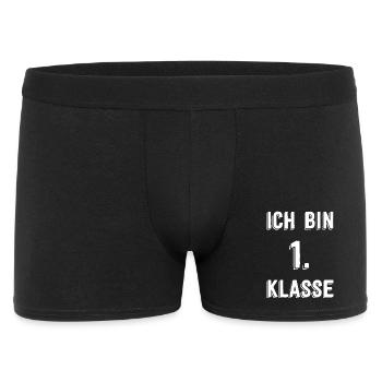 Ich bin 1. Klasse – Retro Schrift - Männer Boxer Shorts - Schwarz - Vorne