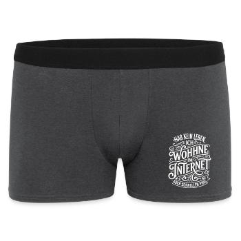 Je vis sur Internet Citation - Boxer Homme - charbon - Devant