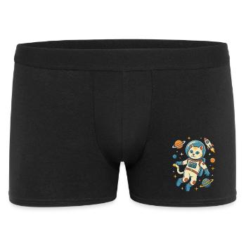 Chat astronaute dans l’espace - Boxer Homme - noir - Devant