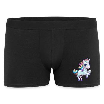 Baby-Einhorn springt - Männer Boxer Shorts - Schwarz - Vorne