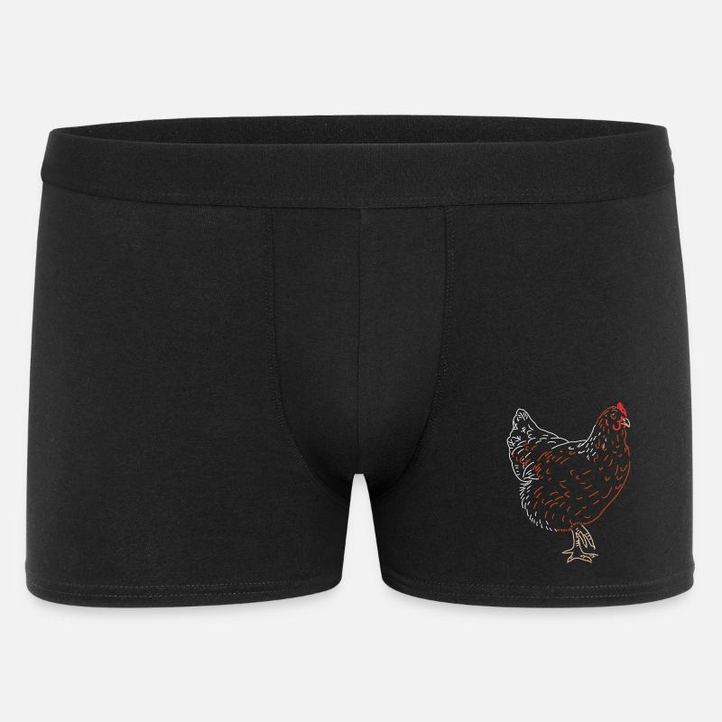 Hahn oder Henne - Männer Boxer Shorts - Schwarz