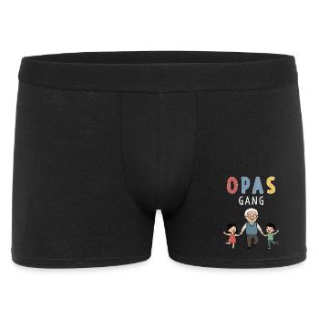 Opas Gang – Bester Opa mit Enkelkindern Design - Männer Boxer Shorts - Schwarz - Vorne