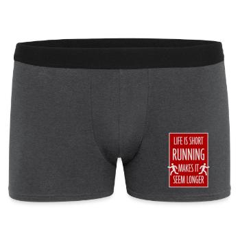 Life Is Short Running Makes It Seem Longer Funny - Men's Boxer Shorts - charcoal grey - Front