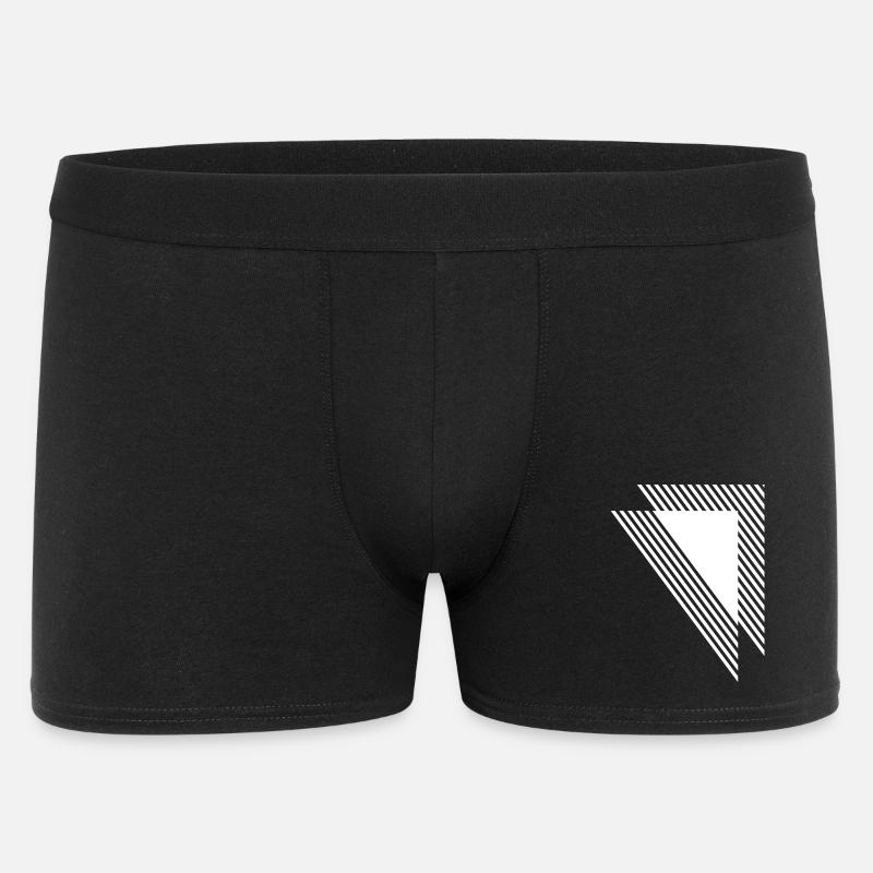 Geometric Triangles Diagonal Monochrome Grid - Men's Boxer Shorts - black