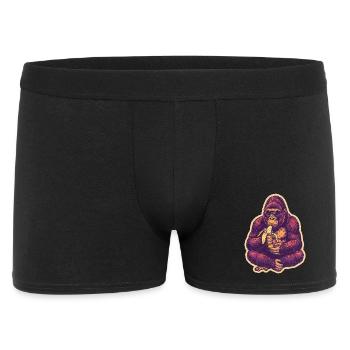 Gorilla with sunglasses eating banana - Men's Boxer Shorts - black - Front