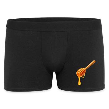 Cuillère à miel avec illustration de miel qui goutte - Boxer Homme - noir - Devant
