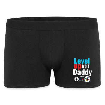 Level Up To Dad Gamer Shirt - Männer Boxer Shorts - Schwarz - Vorne
