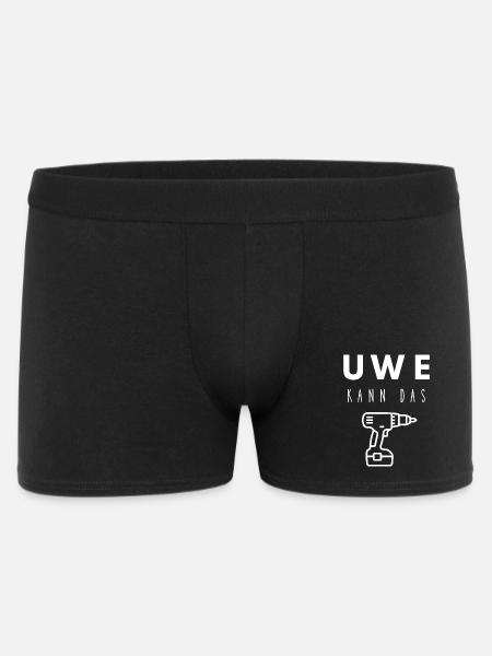 Uwe Name Handwerker Werkzeug Akkuschrauber - Männer Boxer Shorts - Schwarz